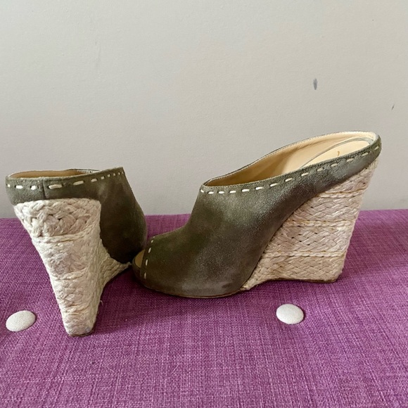 Giuseppe Zanotti Koka Velour Jasmin Wedge Sandals - Picture 7 of 13